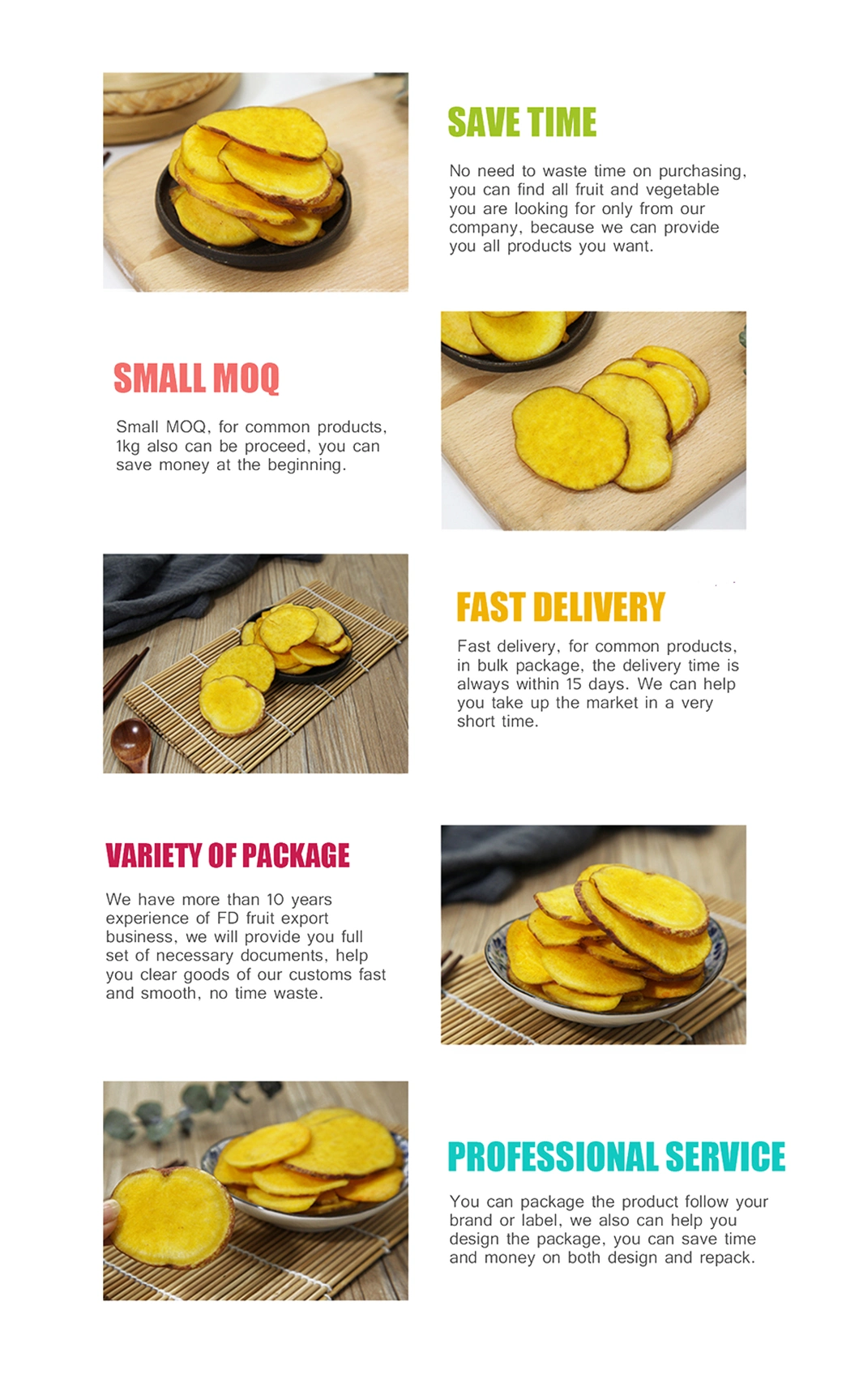 Ttn Wholesale 2022 Hot Sell Fruit & Vegetable Snacks Vacuum Fried Sweet Potato Chips