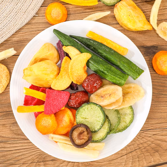 Chips de fruits lyophilisés Ttn Chips de collations aux pommes séchées